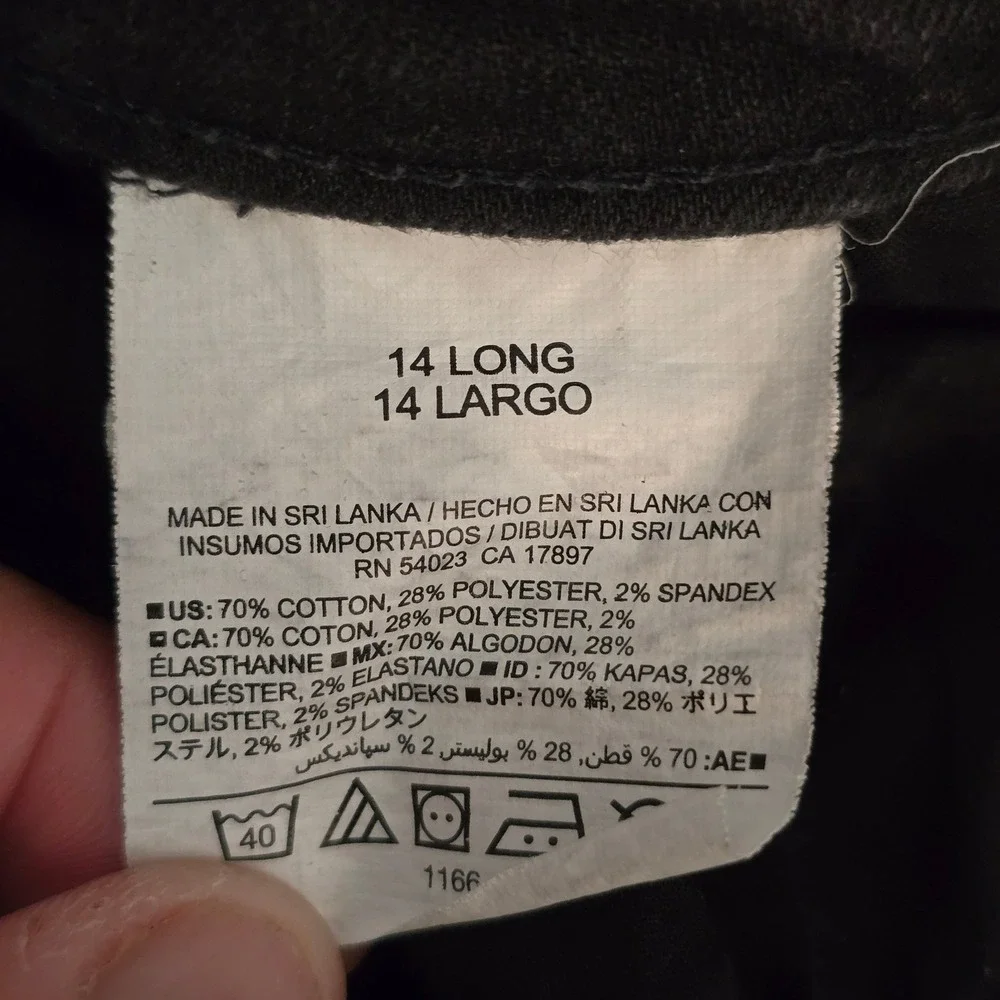 Old Navy Jeans Womens 14Curvy Profile Mid Rise Skinny Black Long Stretch Denim